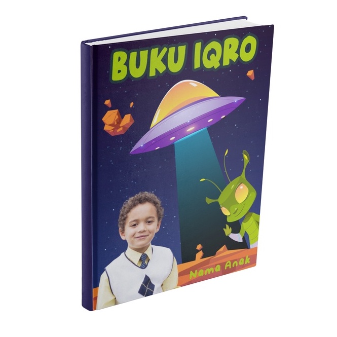 IQRO HARDCOVER CUSTOM FOTO DAN NAMA