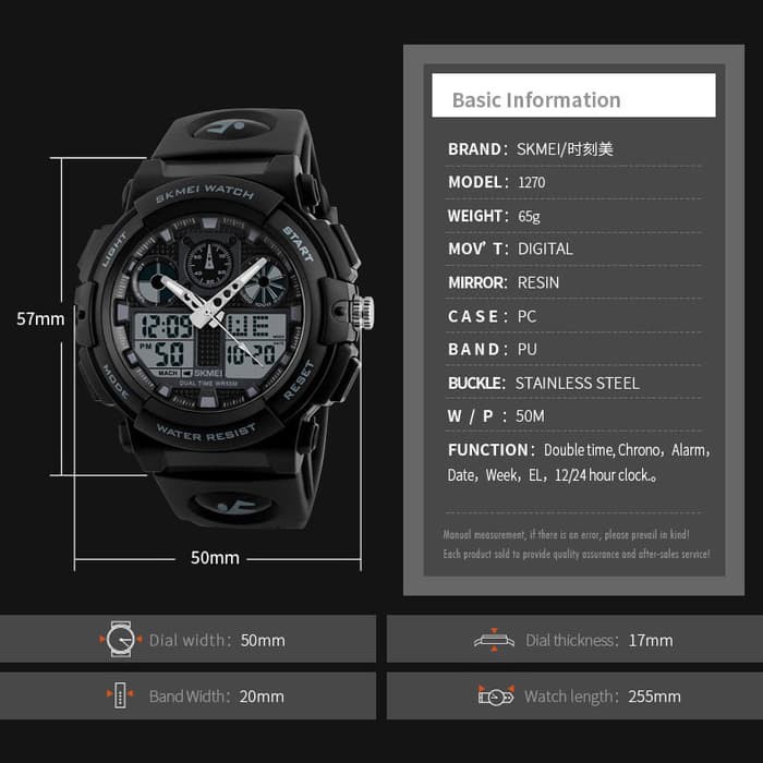 Jam Tangan Pria Sport Original SKMEI 1270 Water Resist / G Shock