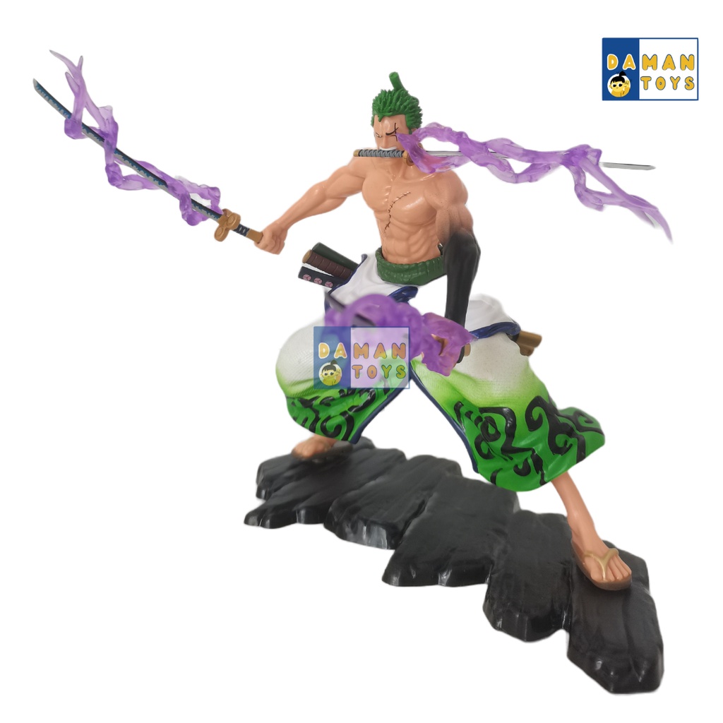 Action Figure Anime One Piece Roronoa Zoro Threeblade Patung Pajangan Koleksi