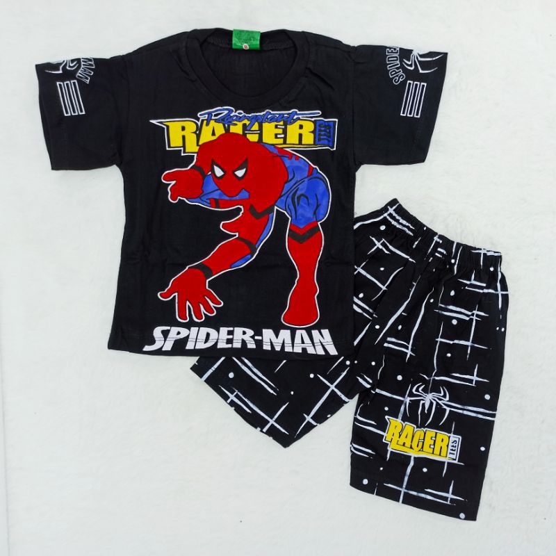 Ss#172 Setelan Anak Size 2-4th bahan Kaus motif Superhero / Baju Set Anak Cowok / Pakaian Anak Cowok