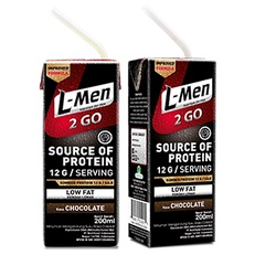 L-Men 2 Go Plant Protein Rasa Ogura (Kacang Merah) &amp; Chocolate / Coklat 1 pcs 200 ml Minuman Susu Low Fat Tinggi Protein