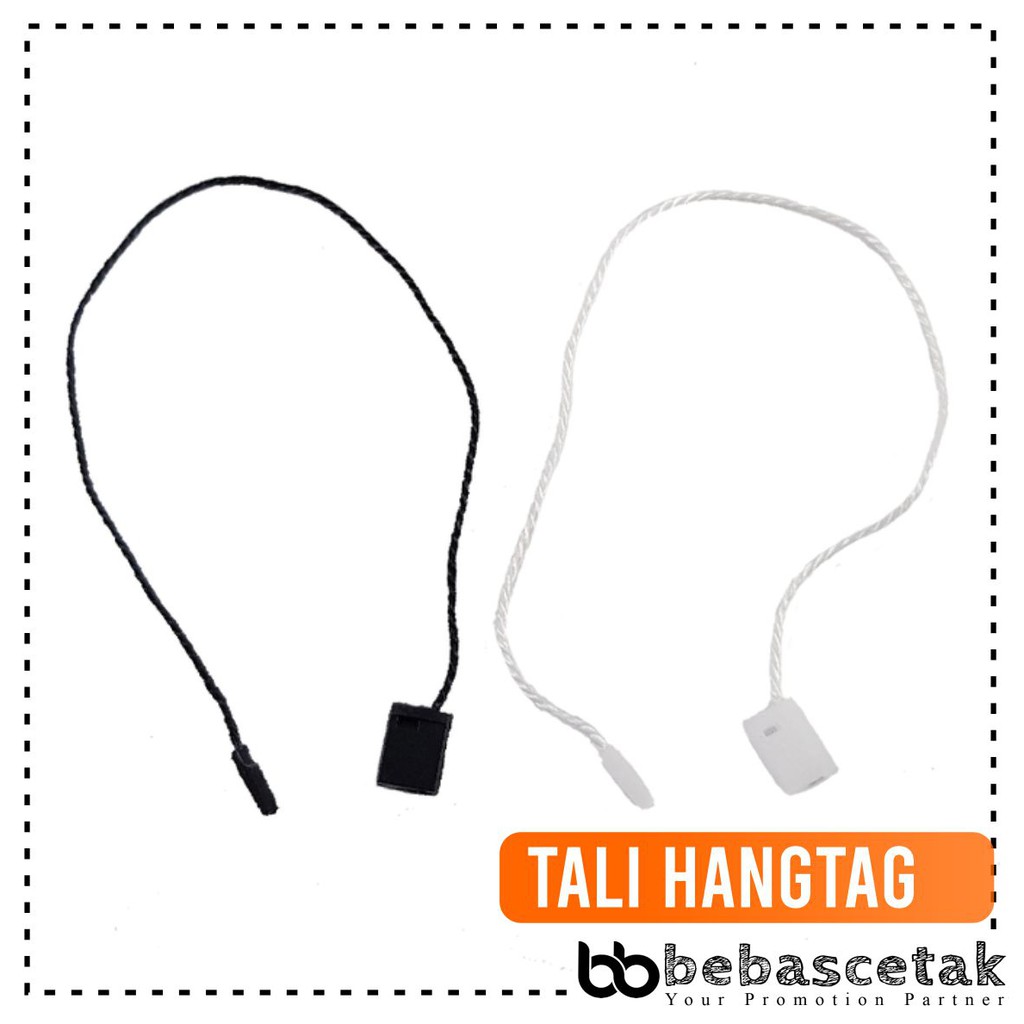 

10 PCS - TALI HANGTAG MURAH LOOP PIN HANG TAG LABEL BAJU PAKAIAN STRING HITAM PUTIH SATUAN MURAH