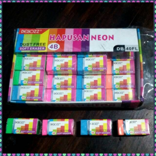 

Setip Penghapus Hapusan Pensil / Pencil Eraser Warna Warni Neon Kecil Mini Debozz