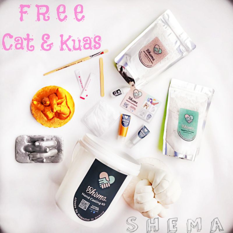 SHEMA Hand Casting Kit Free Cat Cetakan Tangan 3D Viral ( Couple Single Baby )