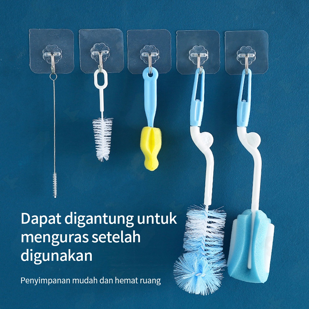 OKEYI Sikat Botol sponge brush/Sikat sedotan stainless/bottle cleaner