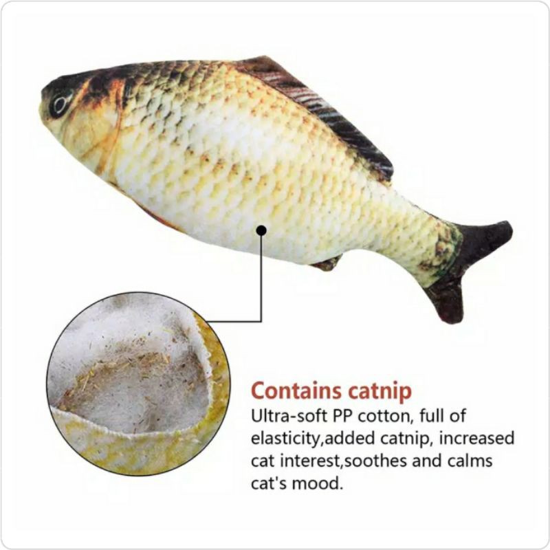 Mainan Kucing Catnip Fish Bentuk Ikan / Mainan Interaktif Kucing