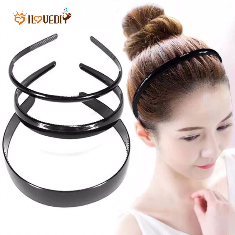 Headband Elastis Anti Slip Warna Solid Gaya Korea Untuk Cuci Muka