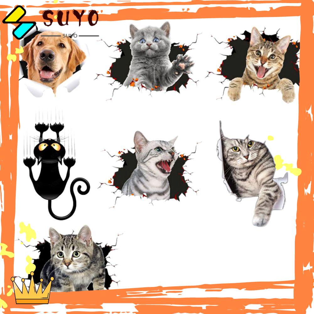 Suyo Stiker Dinding Bahan PVC Gambar Binatang Untuk Dekorasi Kamar Anak