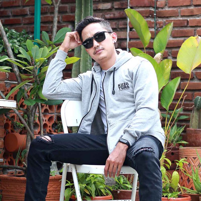 Distro Jaket Hoodie Pria Premium Original - Grey