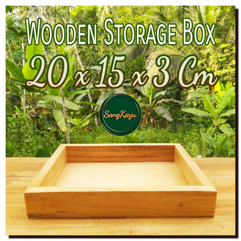 Wooden Tray Wooden box 20x15x3 cm kotak kayu kotak serbaguna seserahan