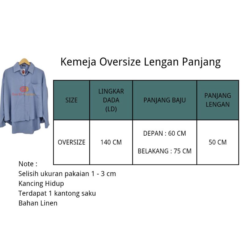 Kemeja Linen Oversize Atasan Jumbo Wanita Kekinian