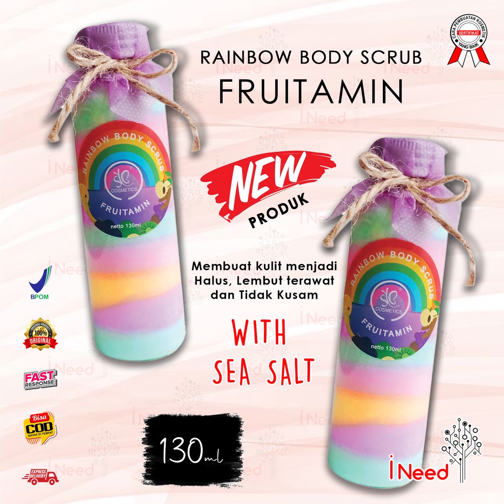 (INEED) (SCRUB) NEW SYB RAINBOW FRUITAMIN BODY SCRUB WITH SEA SALT BPOM