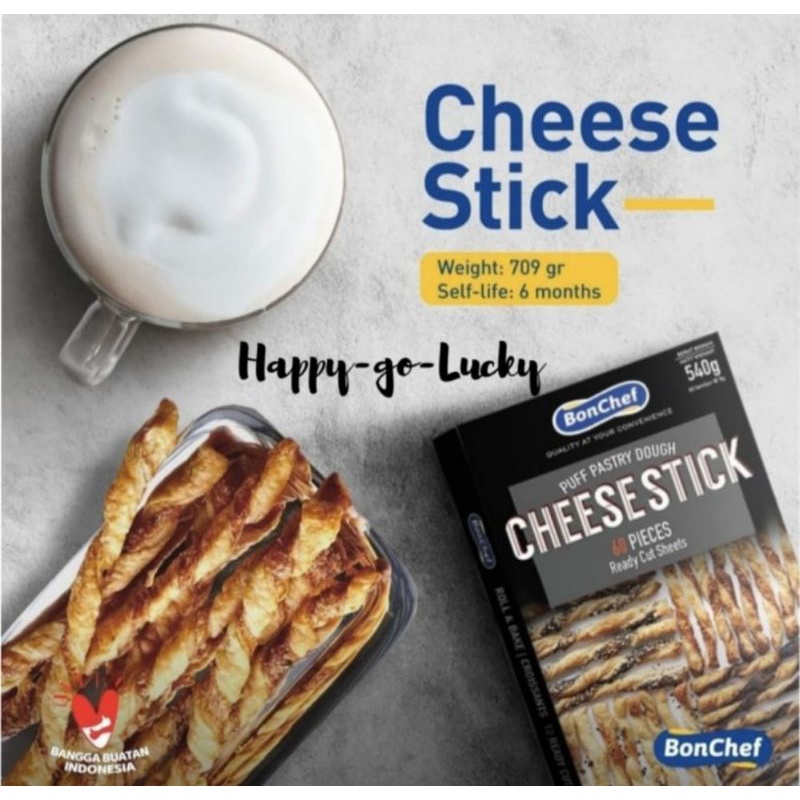 

BonChef Cheese Stick Frozen Puff Pastry Dough 60 Pcs 540 gr Ready Cut Sheets Roll & Bake