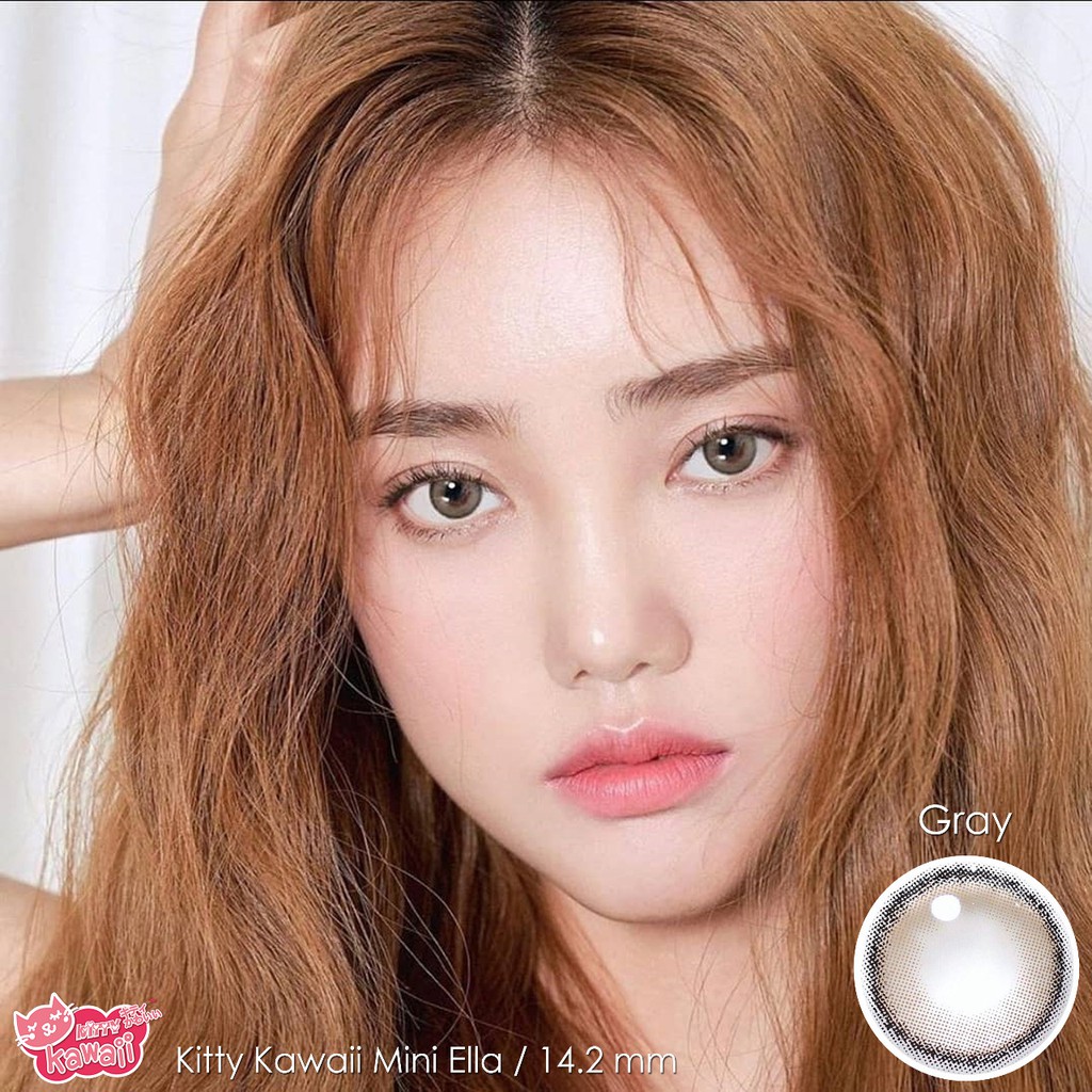 Soflens Kitty Kawaii Mini Ella Warna Gray Grey Pumpkin Brown Hazel Olive Idol Roze Airy Minus Murah