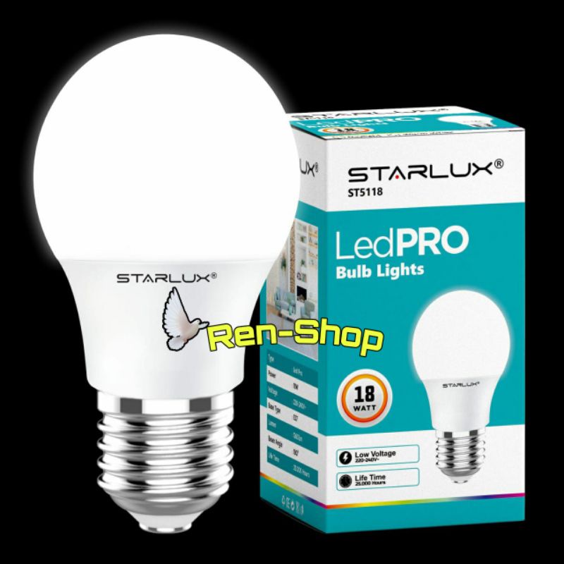 Bohlam Lampu LED PRO Buld lights Starlux 18 Watt Cahaya Putih