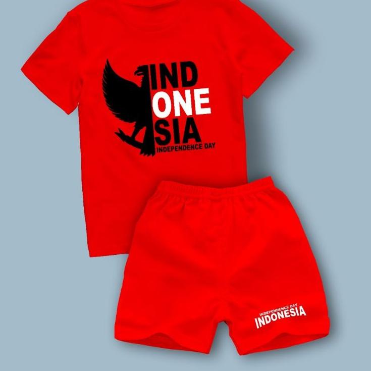 baju kaos anak setelan anak kemerdekaan HUT RI ke 77 "AQ. 501515"