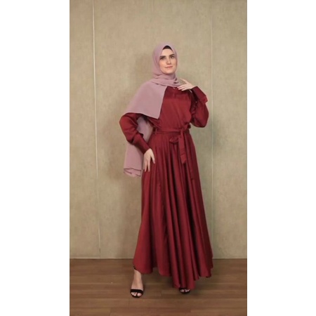 Gamis Abaya Silk, Abaya Ğazel Premium Silk Turkey by Farza Collection