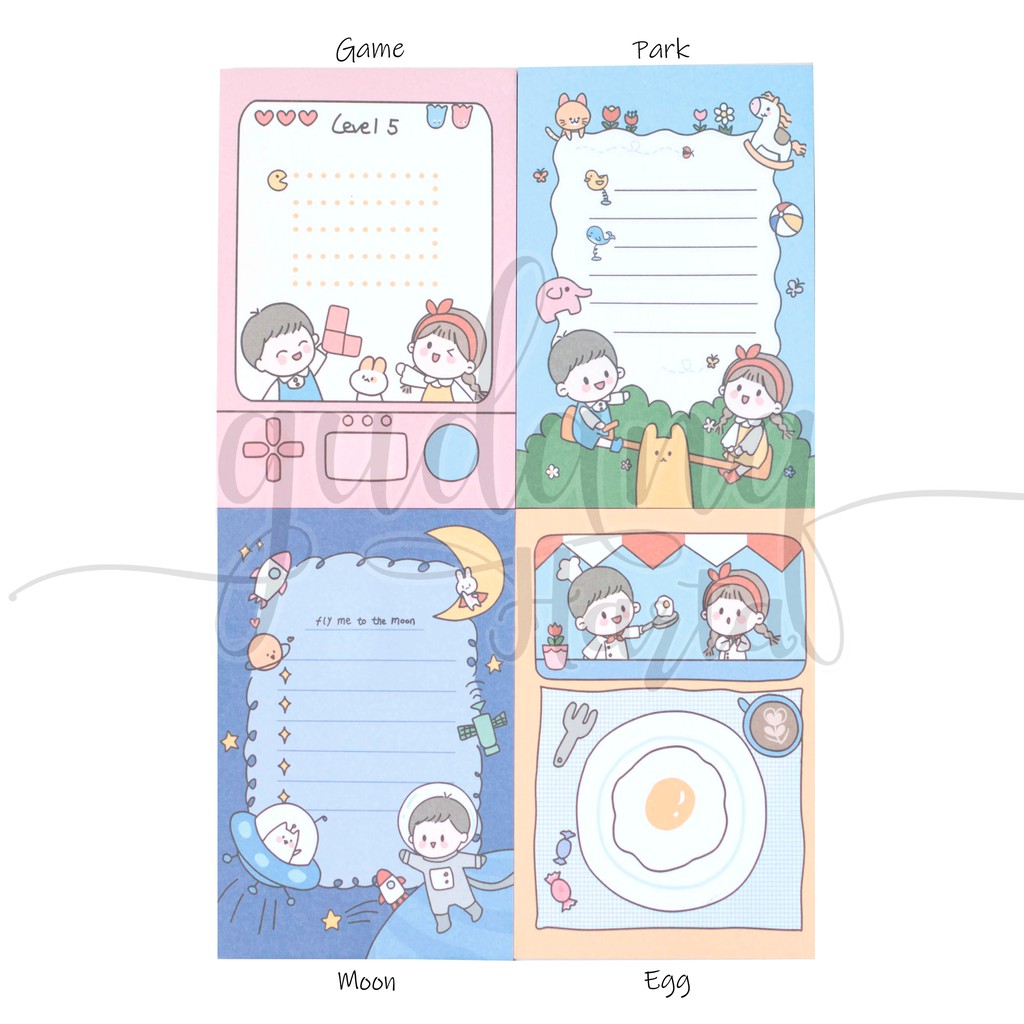 Sticky Notes Planet Egg Park Memo Lucu Unik Scrapbook DIY GH 301352