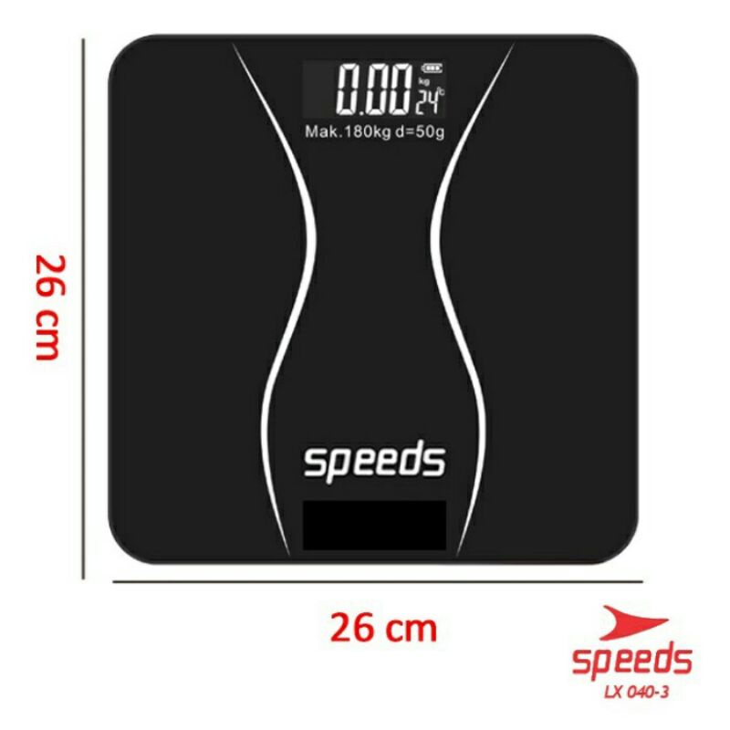 Timbangan badan SPEEDS 07 ukuran 26cm x 26cm 180 KG