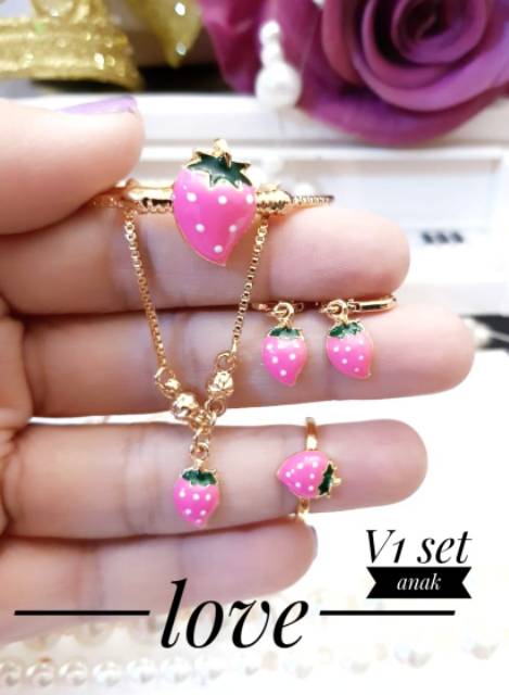 Xuping set perhiasan anak lapis emas 18k 2408j