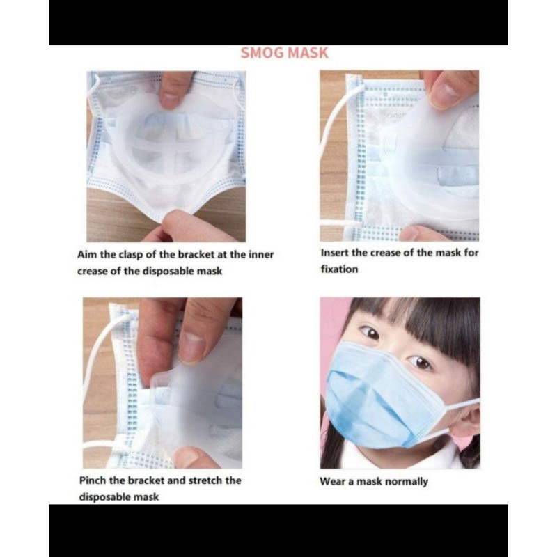 Penyangga Masker Anak 3D bahan silikon anti pengap (5pcs)