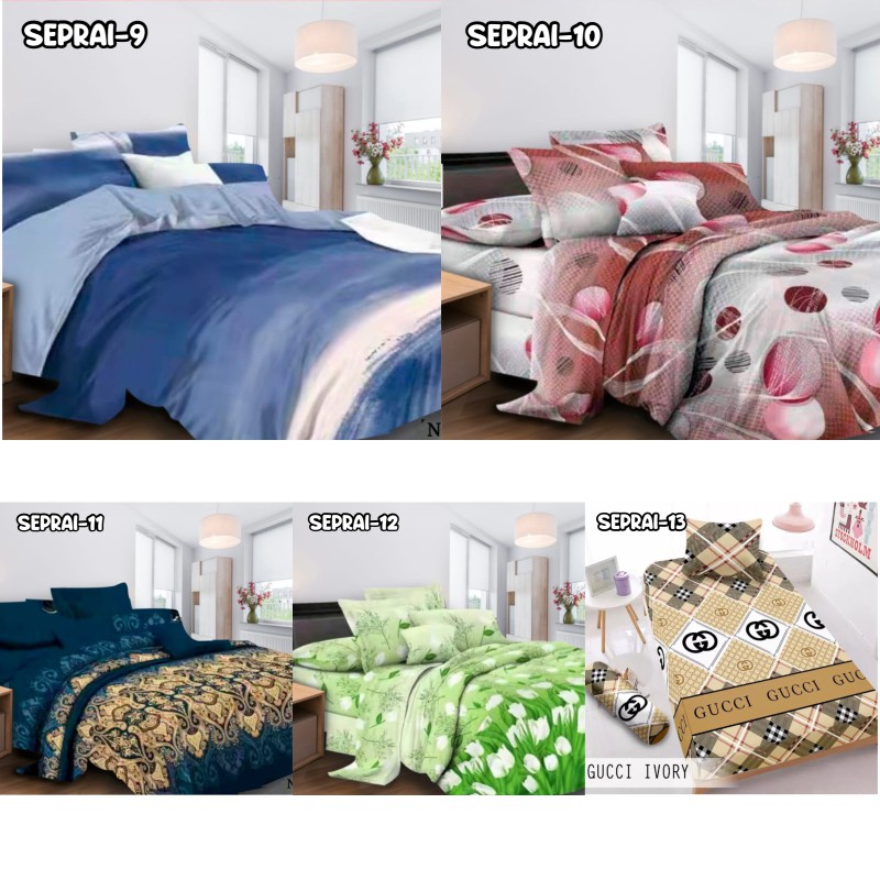 Futureworld Seprai Polos Ukuran 160x200cm Motif Karakter  Bunga Free 2 Sarung Bantal dan Guling