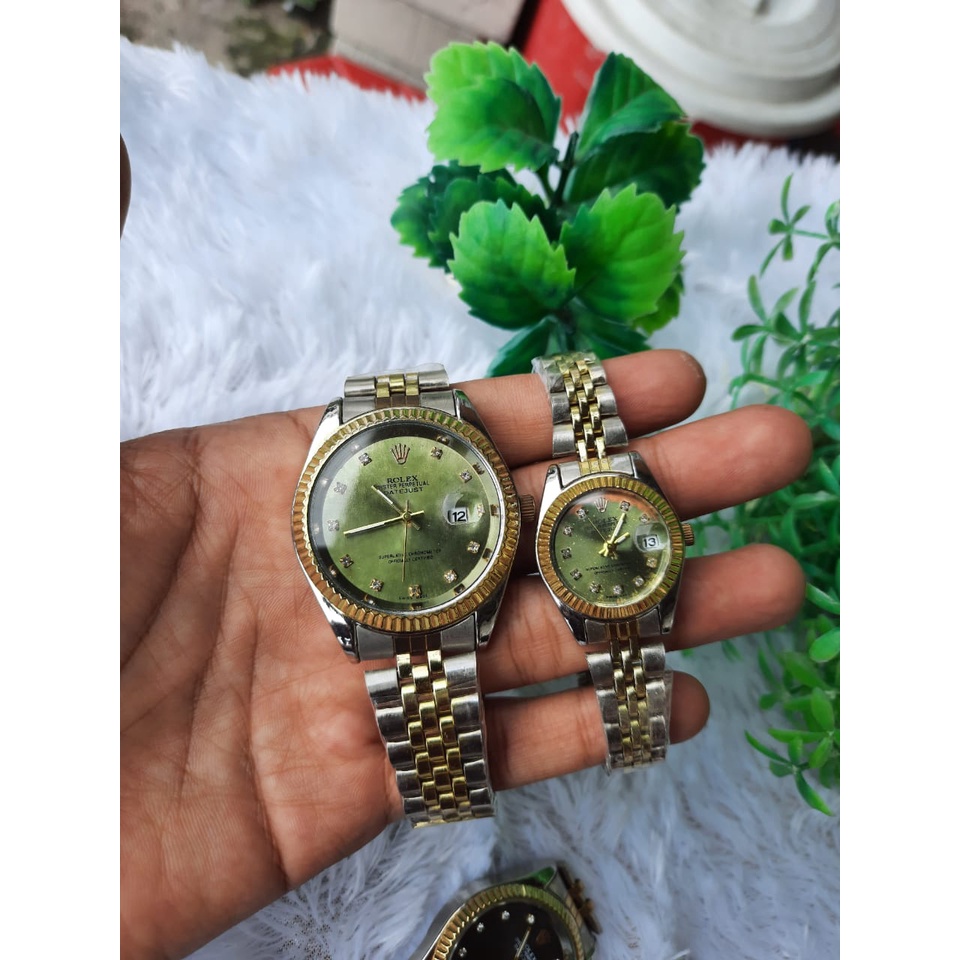 JAM TANGAN COUPLE ROLEX RANTAI IMPORT MURAH PASANGAN PRIA WANITA RX004/JAM ROLEX COPLE