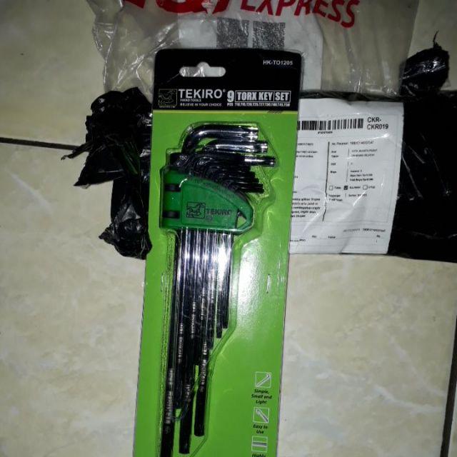 Kunci L Bintang Tekiro Non Lubang - Torx Key Set 9 Pcs