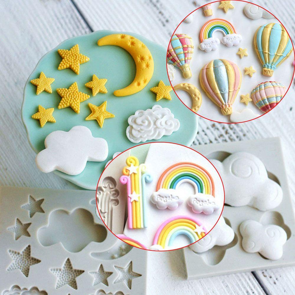 Populer Rainbow Cetakan Silikon DIY Membuat Kue Kering Fondant Permen Tanah Liat Baking Tools