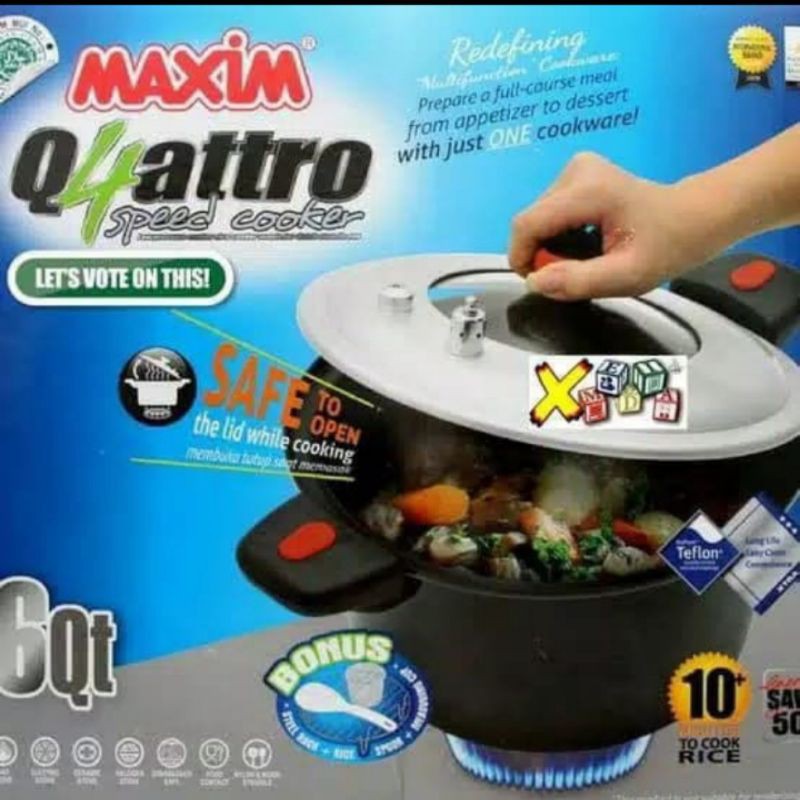 Maxim panci presto Quatro speed cooker 4 in 1 QUAT24PC 6liter
