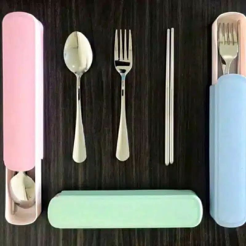 SENDOK SET STAINLESS/SENDOK/GARPU/ALAT MAKAN SET SET SENDOK TRAVEL STAINLESS /SENDOK SET STAINLESS STEEL/SET ALAT MAKAN/SET SENDOK GARPU SUMPIT