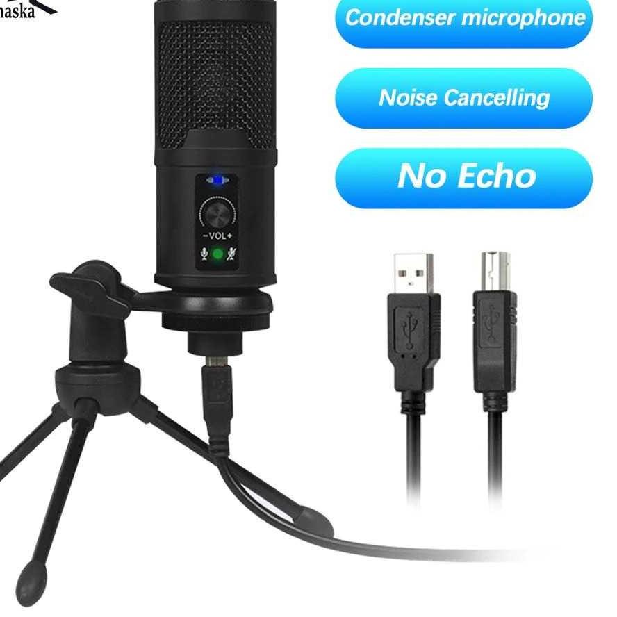 Terbaik..Marsnaska Microphone Condenser USB DJ Live Recording with Stand BM-65.