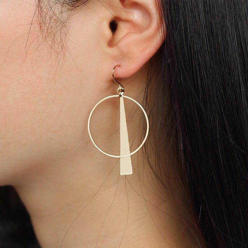 [COD] Anting Panjang Gaya Korea Retro Bentuk Geometri untuk Wanita