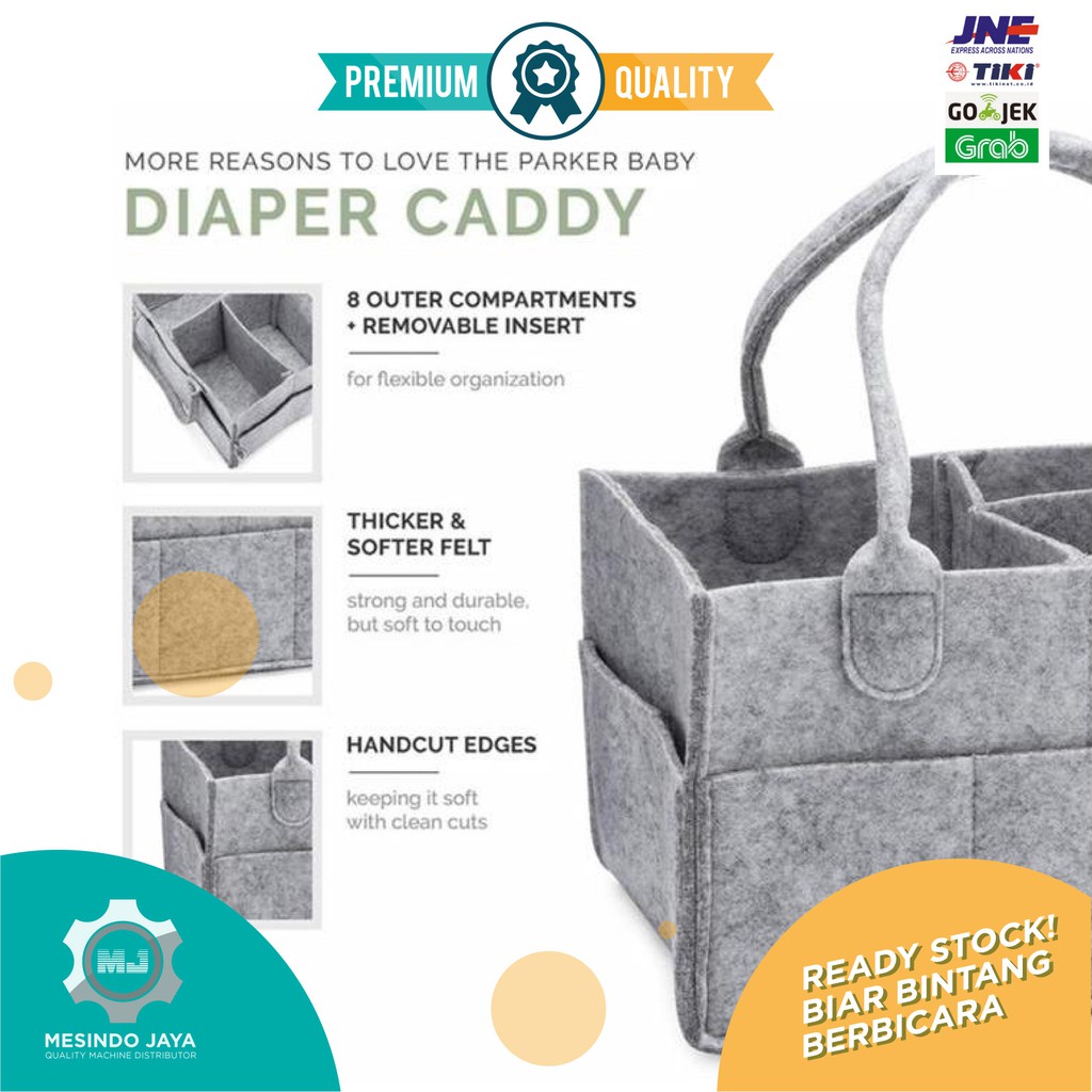 Caddy Bag Bayi Multipurpose Organizer Tote Bag Felt Diaper Bag Tas Bayi Multifungsi Portable - PUPA