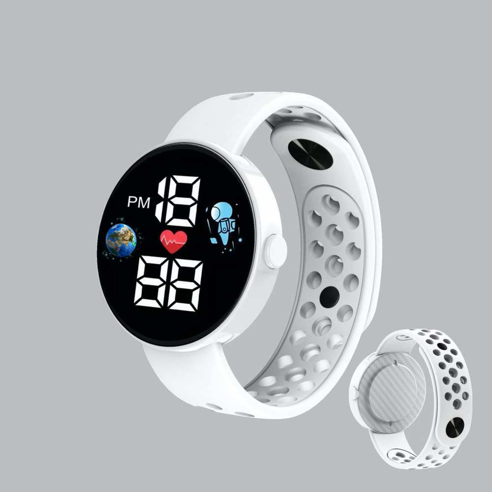 LED Watch [ Putih ] Water Resistant - Jam Tangan Digital Pria &amp; Wanita Strap Rubber LED_8061