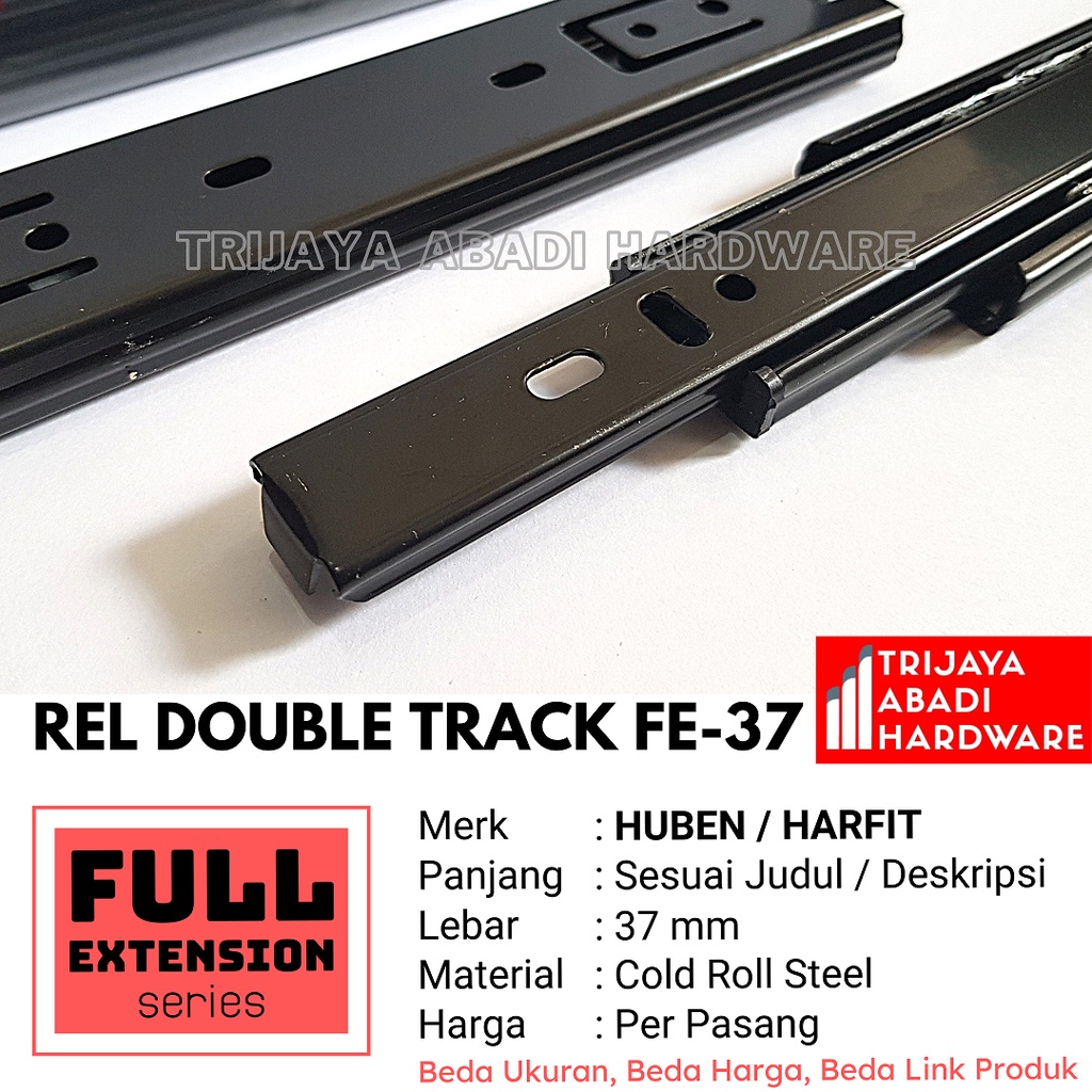 Rel Laci Double Track 40 CM FE37 Full Extension HUBEN