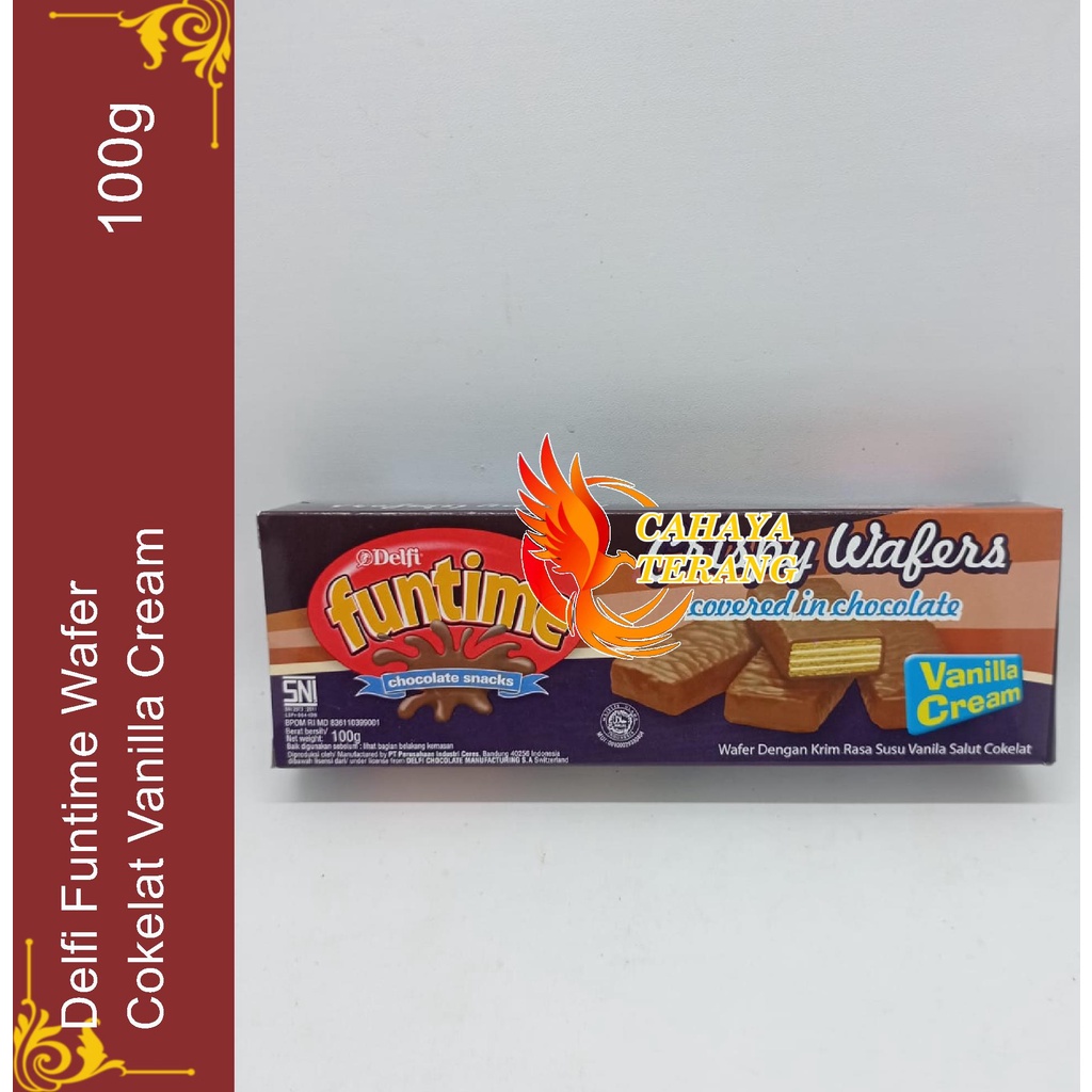 Delfi Funtime Crispy Wafer Cokelat Rasa Vanila 100g