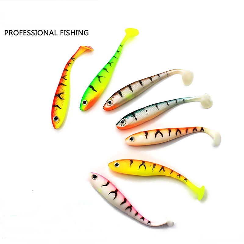 5 Pcs Umpan Pancing Soft Bait Bentuk Ikan 3D Ukuran 7cm 2.1g