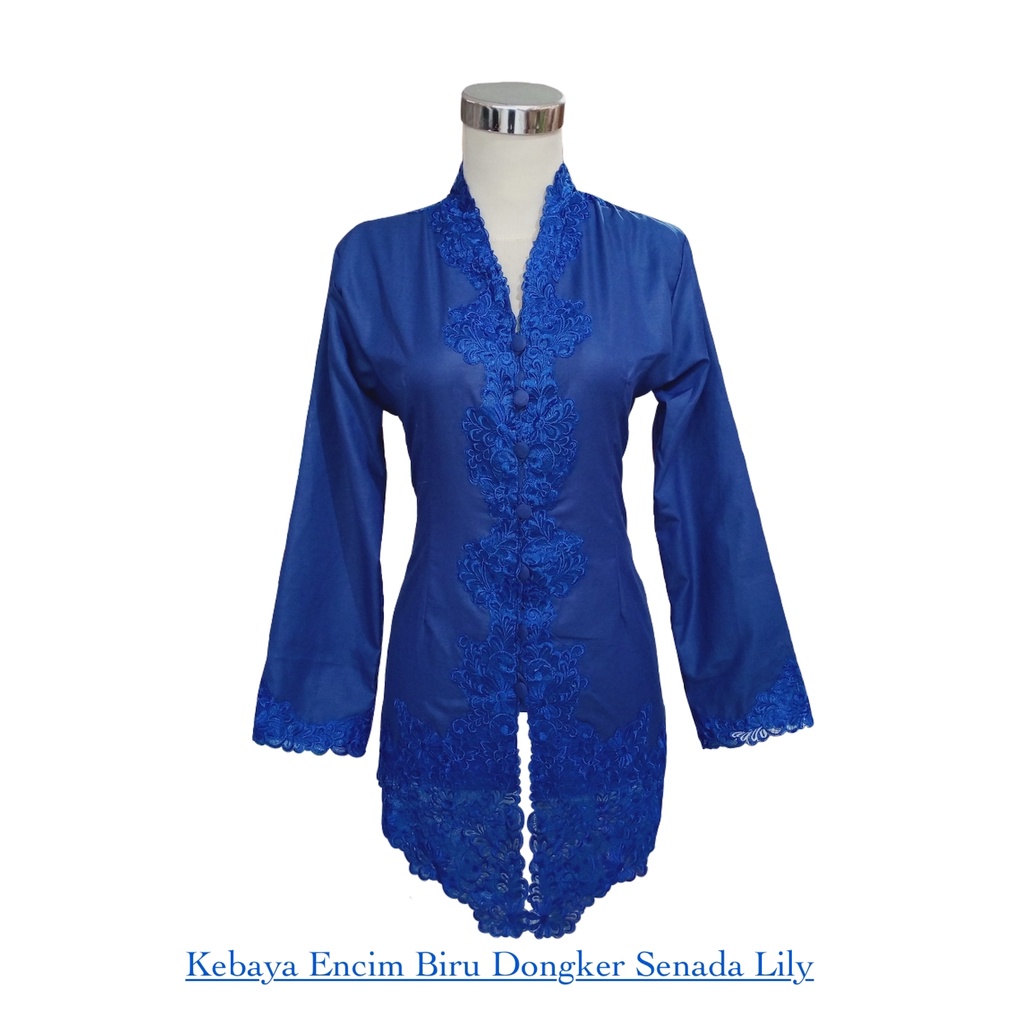 Kebaya Encim Biru Dongker Senada Lily I 663