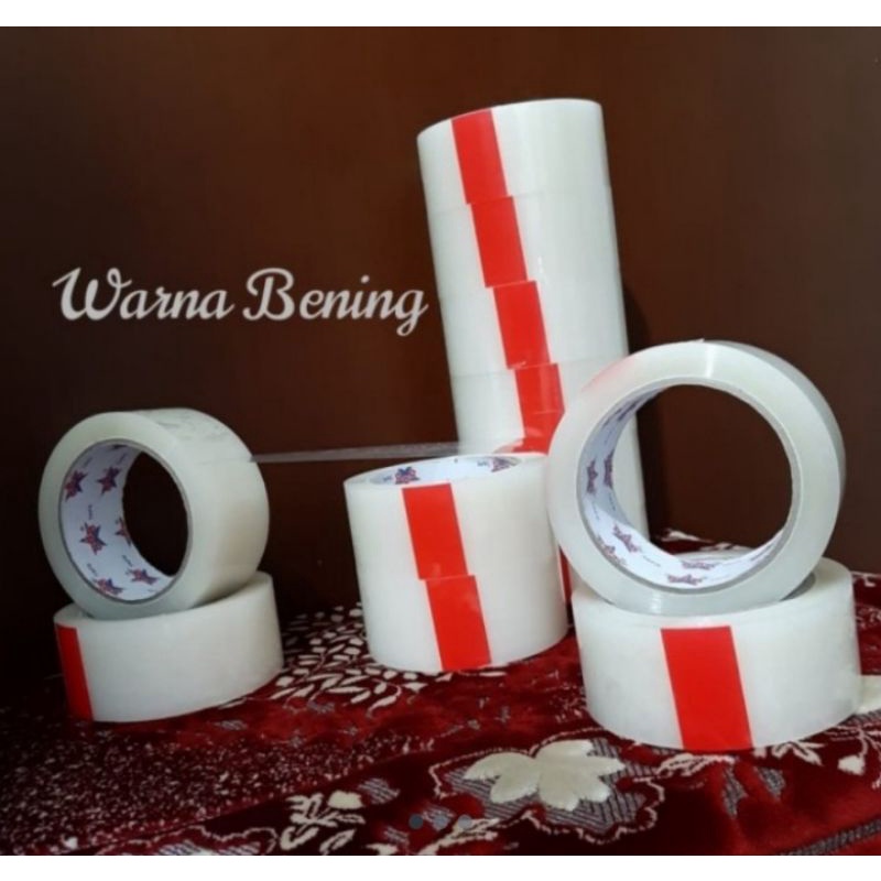

Lakban 1 Dus Bening 72 Roll Lakban Coklat 45MM x 100Yard - Putih