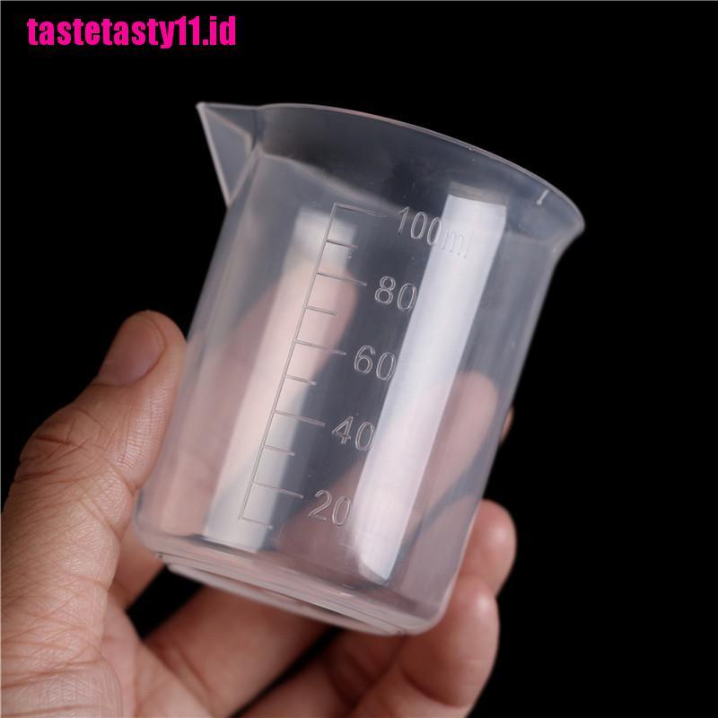 2pcs Gelas Ukur Bahan Plastik Bening Ukuran 100mL / 3.4oZ Untuk Dapur