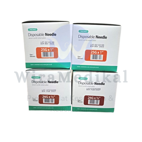 Disposable Needle OneMed 18G 21G 23G 24G 25G 26G 27G 30G Box