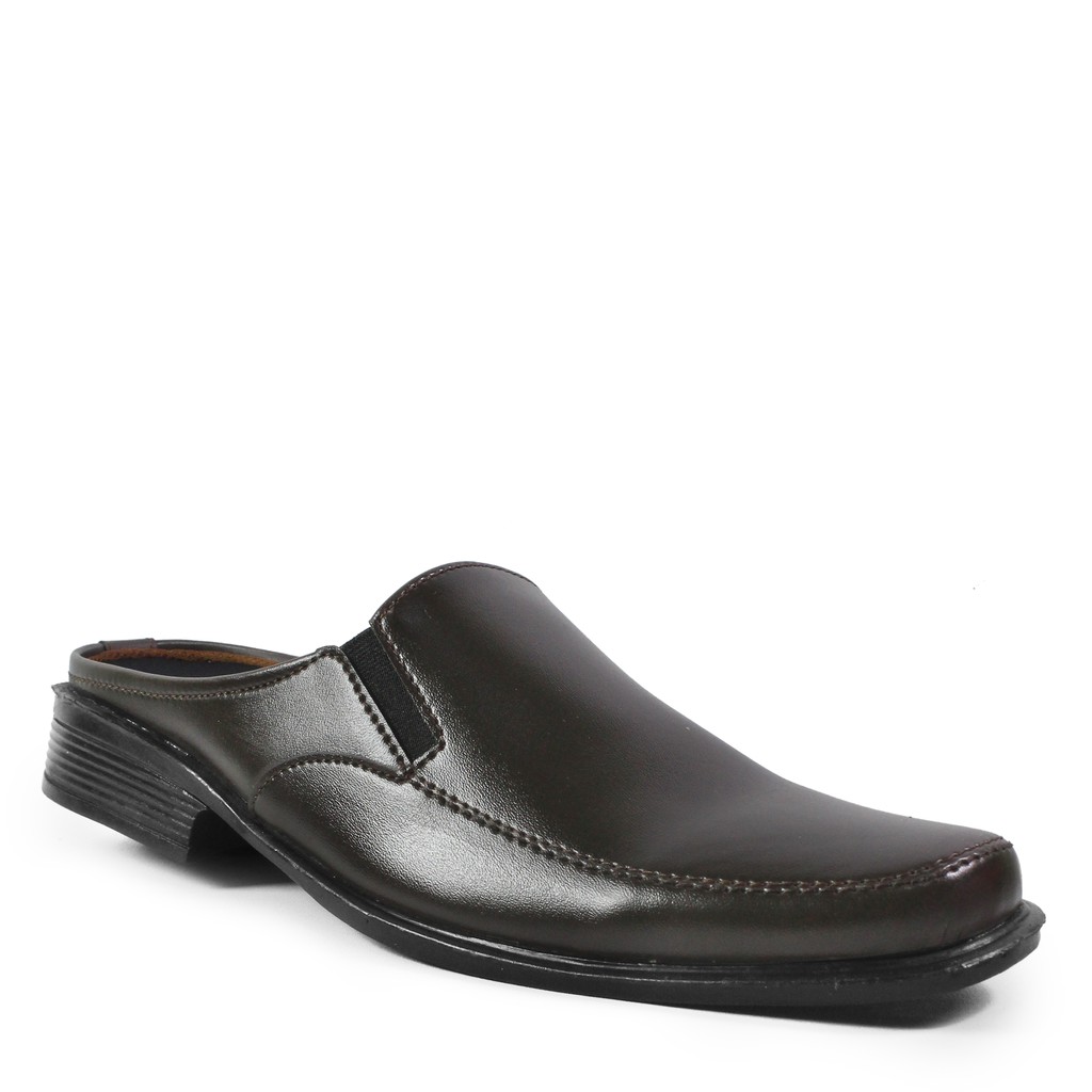 PROMO Sepatu Formal Pria Crocodile Bustong Nopo Slop Coklat Pantofel Kasual Kerja Kantor Kondangan