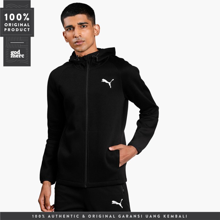 Pria-Track-Jaket- Original Puma Hoodie Evostripe Hooded Jacket Puma Black Uk -Jaket-Track-Pria.