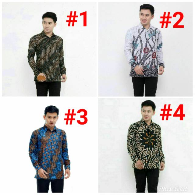 Baju batik pria hem kolo btik kombinasi Batik Pekalongan seragam batik kerja kantor lurik modern