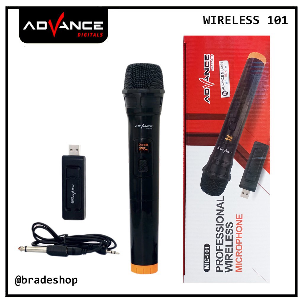 Microphone Wireless ADVANCE 101 Mic Karaoke Single Mikrofon Tanpa Kabel