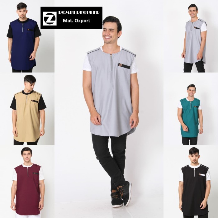 Sholat-Rompi- Zayidan Rompi Sholat Muslim Pria - Hitam - Cream, S -Rompi-Sholat.