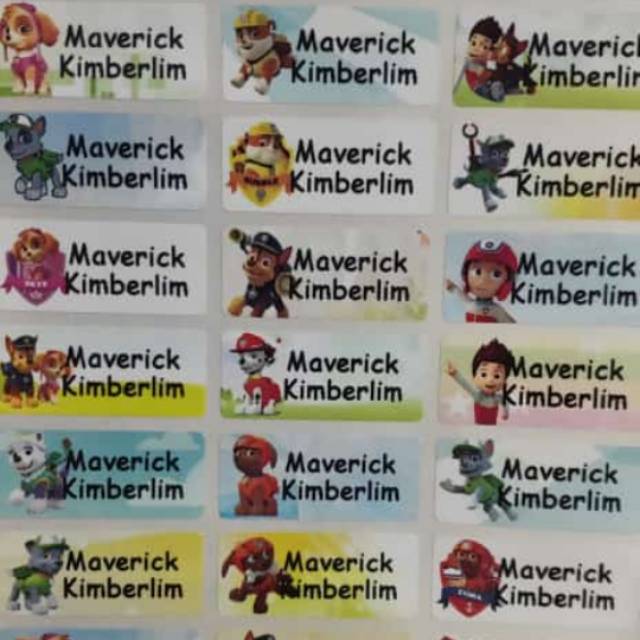 

Stiker Label Nama Waterproof Paw Patrol