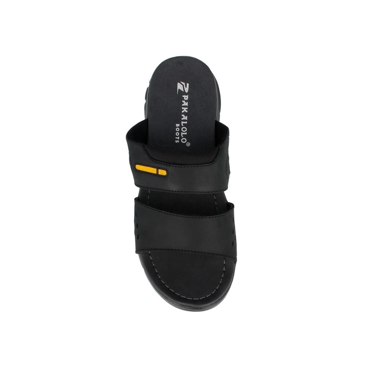 SANDAL SLIDE PAKALOLO PRIA ORIGINAL CASUAL KULIT ASLI HITAM PB23