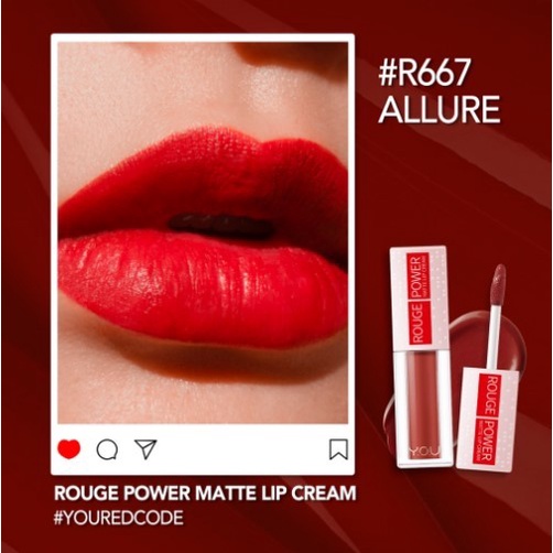 [ORIGINAL] Y.O.U Rouge Power Matte Lip Cream 5gr / LipCream YOU